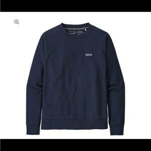 PATAGONIA P6 Logo Organic Cotton Crew Neck Sweatshirt Navy Blue Womens Small